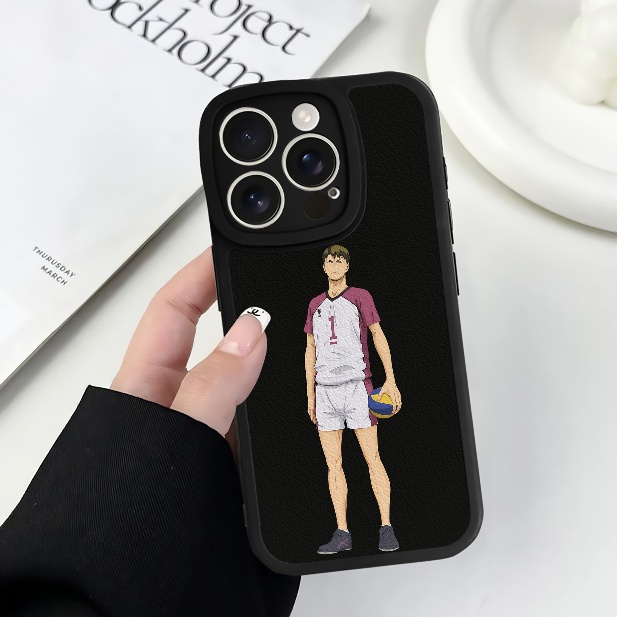 （画像用） ハイキュー!! Haikyu!! 【iPhone 16シリーズ対応】シリコンスマホケース（レザー調） 材質：シリコン